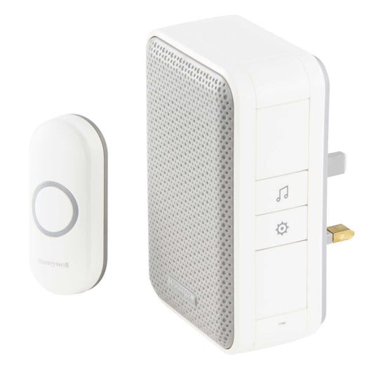 Honeywell Home 150m Wireless Plug In Door Chime Kit 4 Tunes White