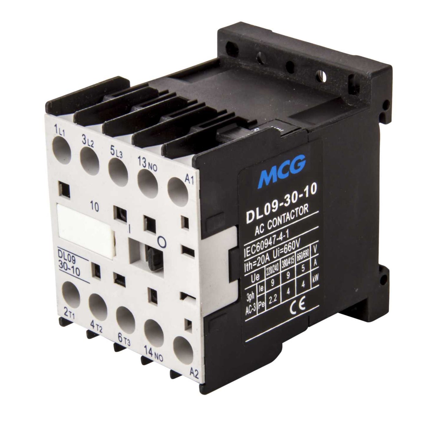MCG 4kW Mini Contactor 3 NO Contacts 230V Coil 1 NO Aux