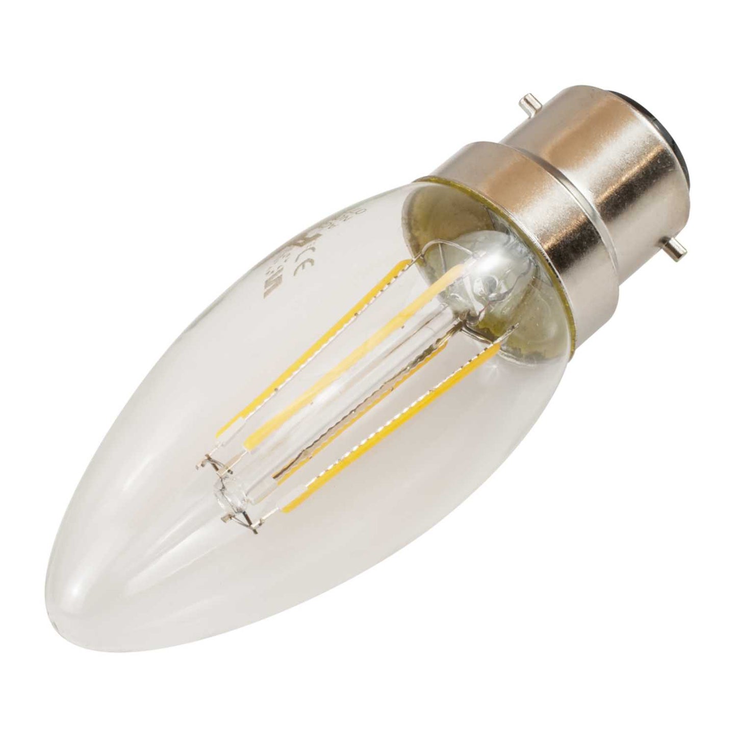 Fusion 4W BC LED Non Dimmable Filament Candle Lamp 2700K