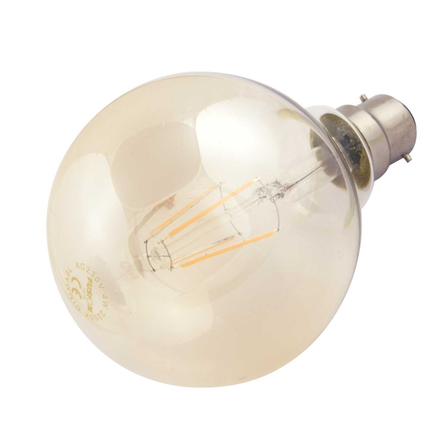 Fusion 4W BC LED Dimmable Filament Vintage 95mm Globe Lamp Amber 2200K