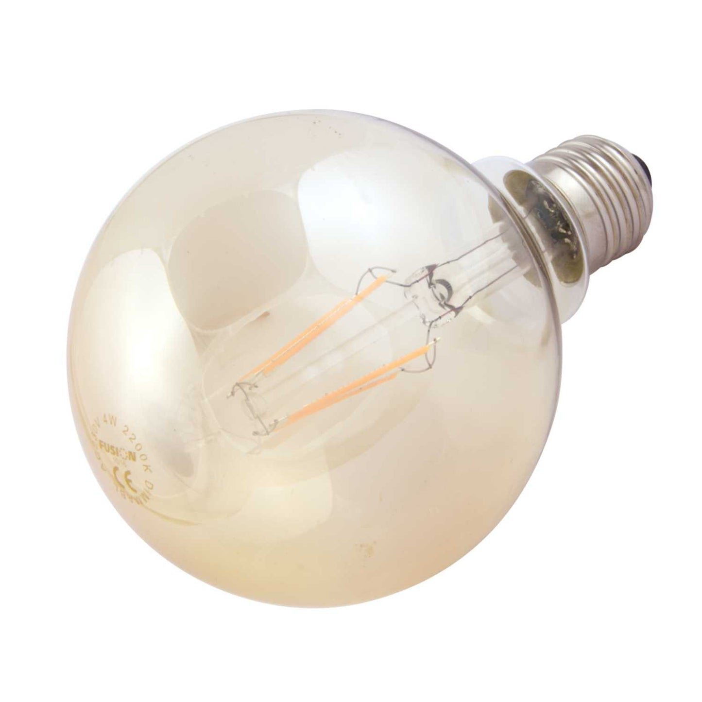 Fusion 4W ES LED Dimmable Filament Vintage 95mm Globe Lamp Amber 2200K