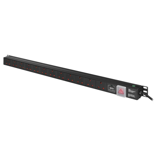 Emitex 12 Way Vertical PDU 13A Surge Protected