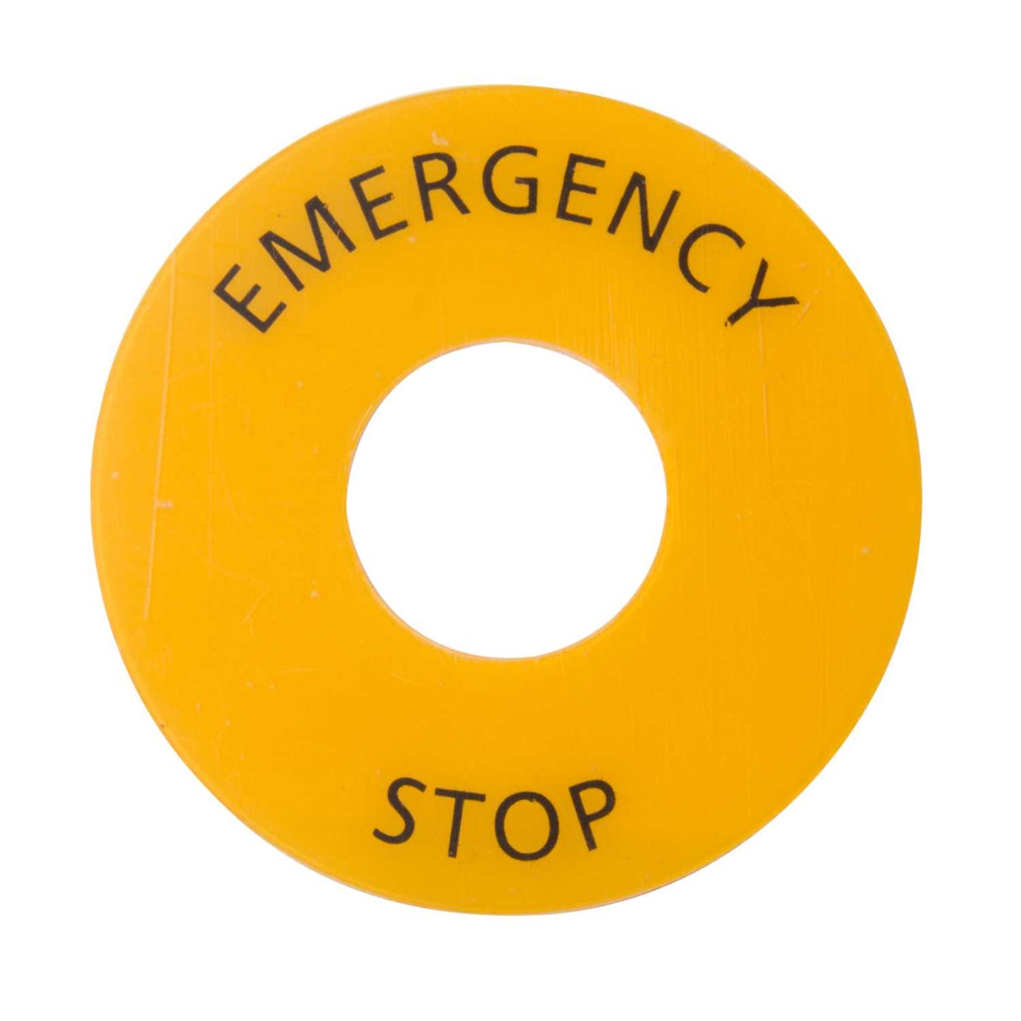 MCG Emergency Stop Circular Legend Plate