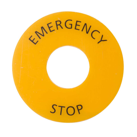 MCG Emergency Stop Circular Legend Plate