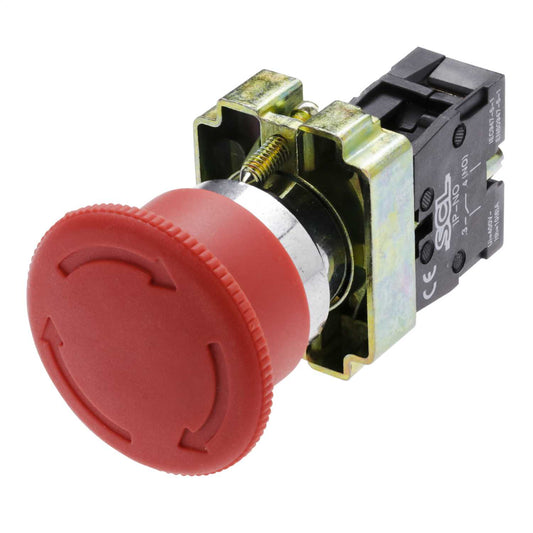 MCG Emergency Stop Mushroom Head Twist Release 1 NO Pushbutton Red