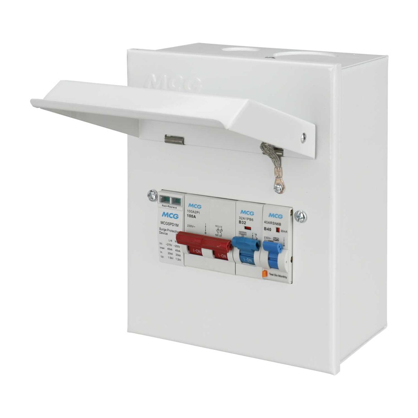 MCG EV EV Metal Clad Distribution Board with B Curve MCB and Rcbo and Type 2 SPD