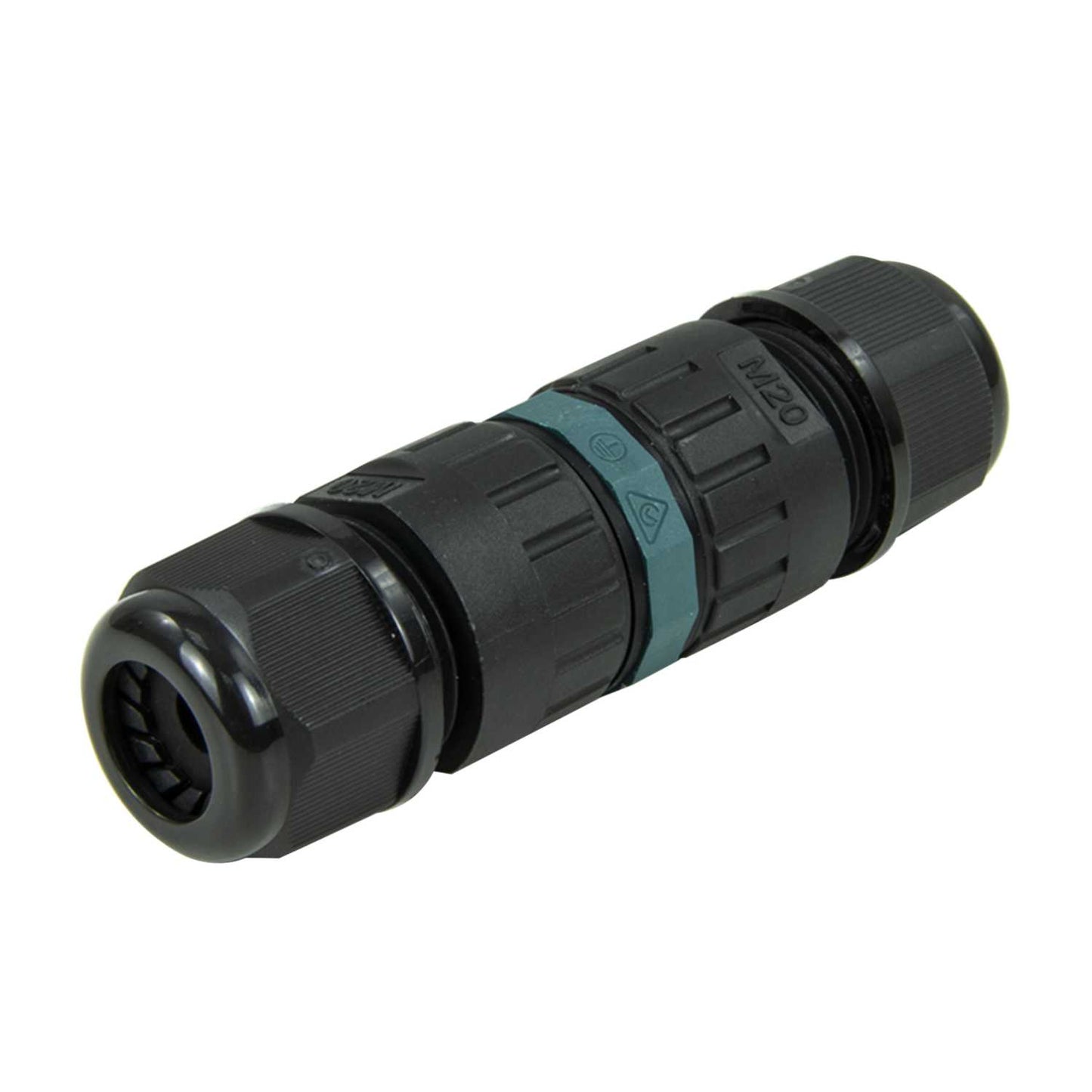 F4P 16A In-Line 3 Pole Cable Connector IP68 Black