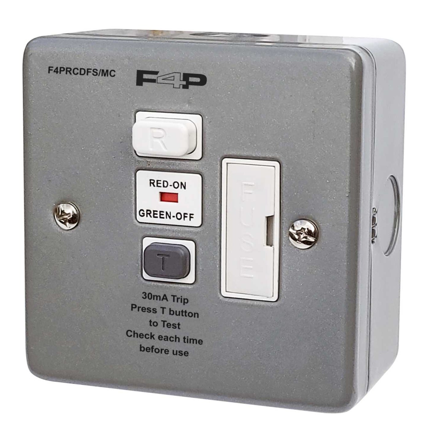 F4P 13A Type A RCD Fused Spur Metal Clad