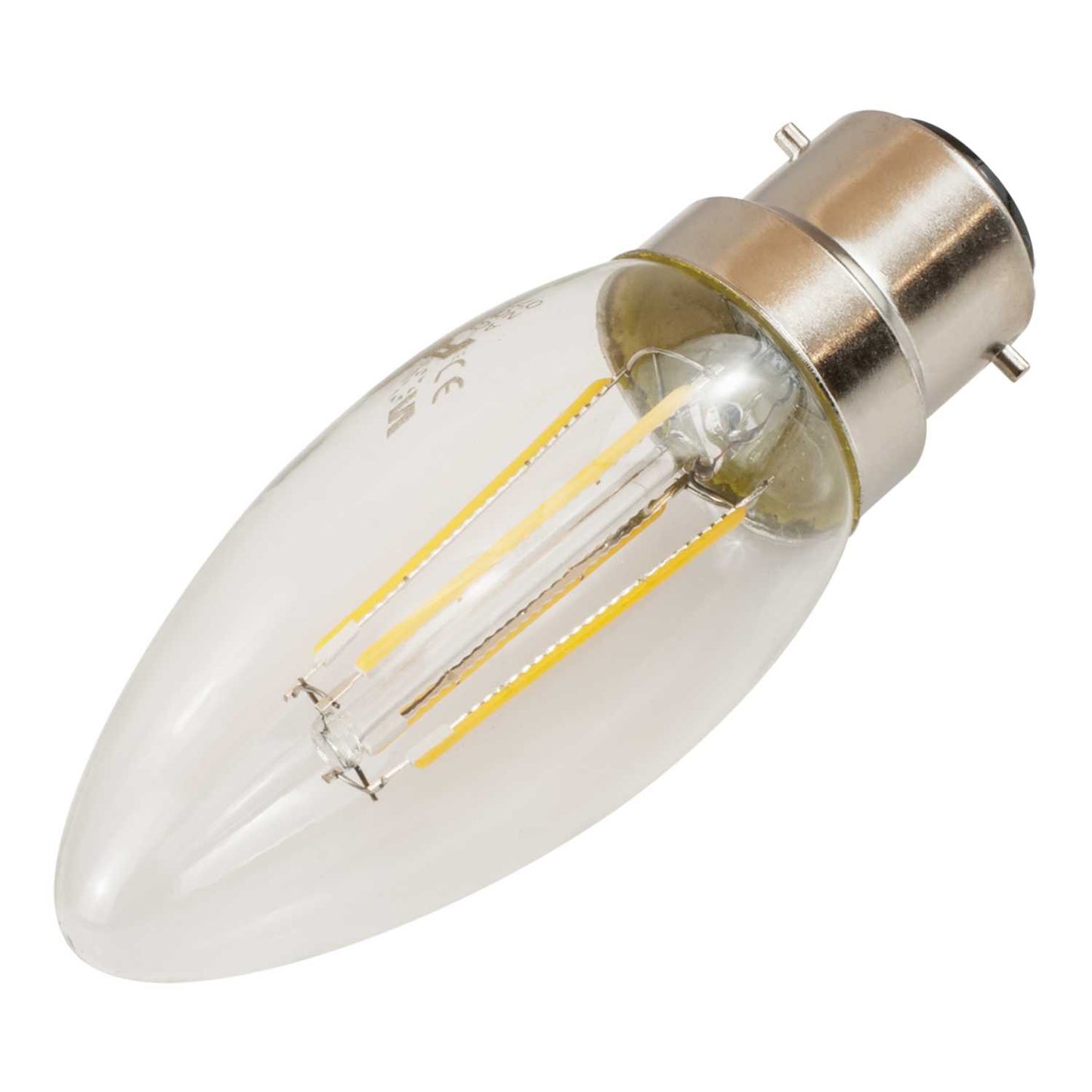 Fusion 4W BC LED Non Dimmable Filament Candle Lamp 4000K