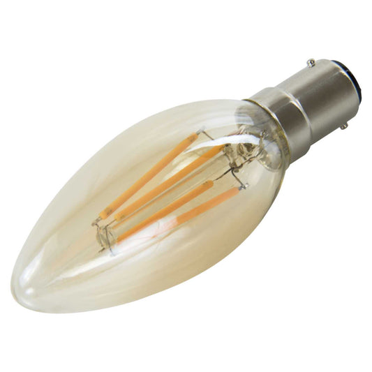 Fusion 4W SBC LED Dimmable Filament Vintage Candle Lamp Amber 2200K
