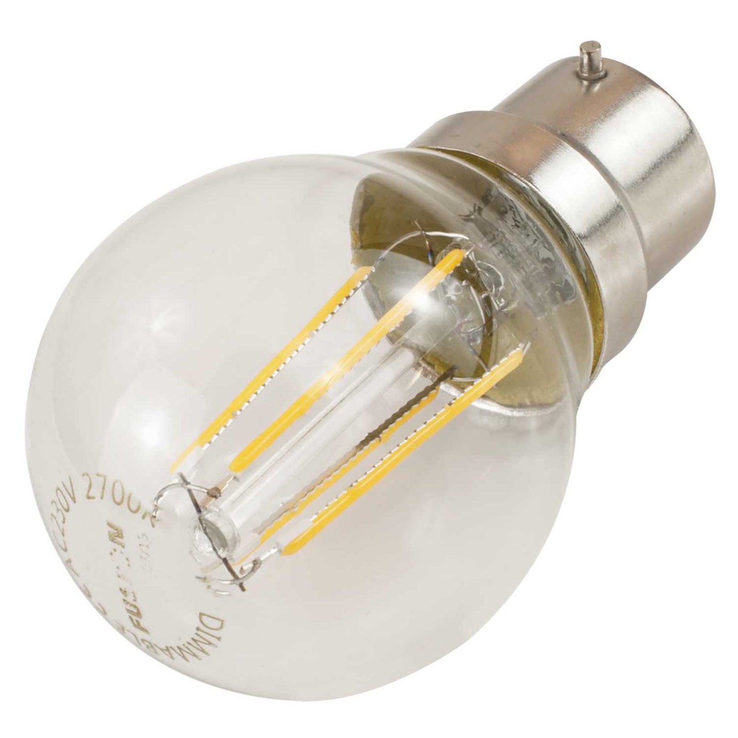 Fusion 4W BC LED Dimmable Filament Golf Ball Lamp 2700K