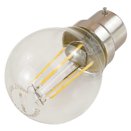 Fusion 4W BC LED Dimmable Filament Golf Ball Lamp 2700K
