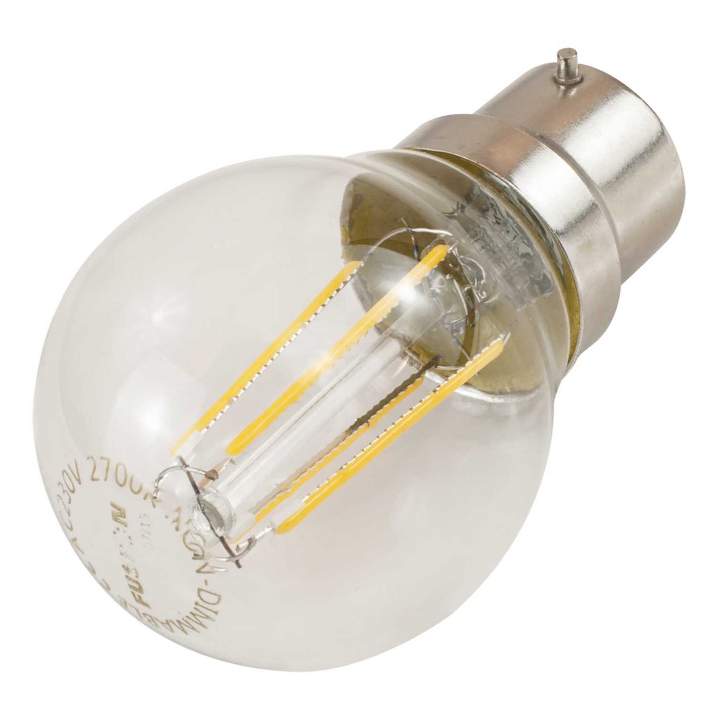 Fusion 4W BC LED Non Dimmable Filament Golf Ball Lamp 2700K