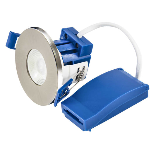Fusion 5.5W LED Fire Rated Dimmable Downlight Satin Nickel 3000K
