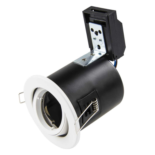 Fusion 50W GU10 Fire Rated Tilt Downlight White