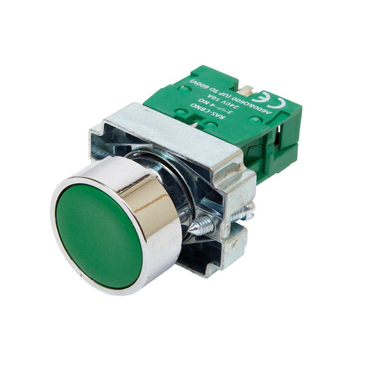 MCG Flush Momentary 1 NO Pushbutton Green