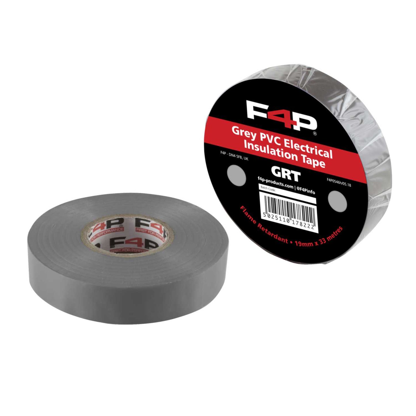 F4P 19mm x 33m PVC Insulation Tape Grey