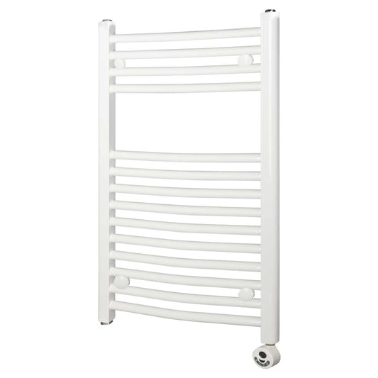 Levante 150W Thermostatic Electric Towel Rail Ladder Style Curved White
