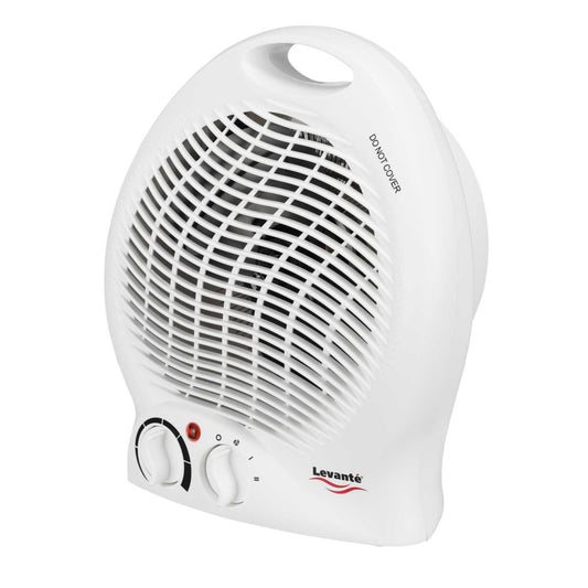Levante 2kW Upright Premium Fan Heater with Thermostat White