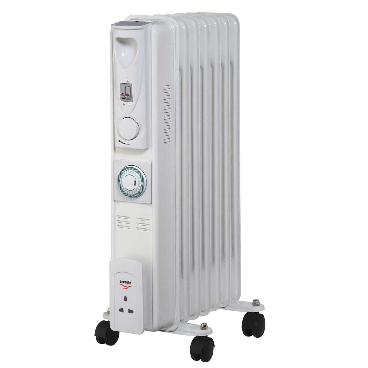 Levante 1.5kW Slimline Oil Filled Radiator with 24 Hour Timer White
