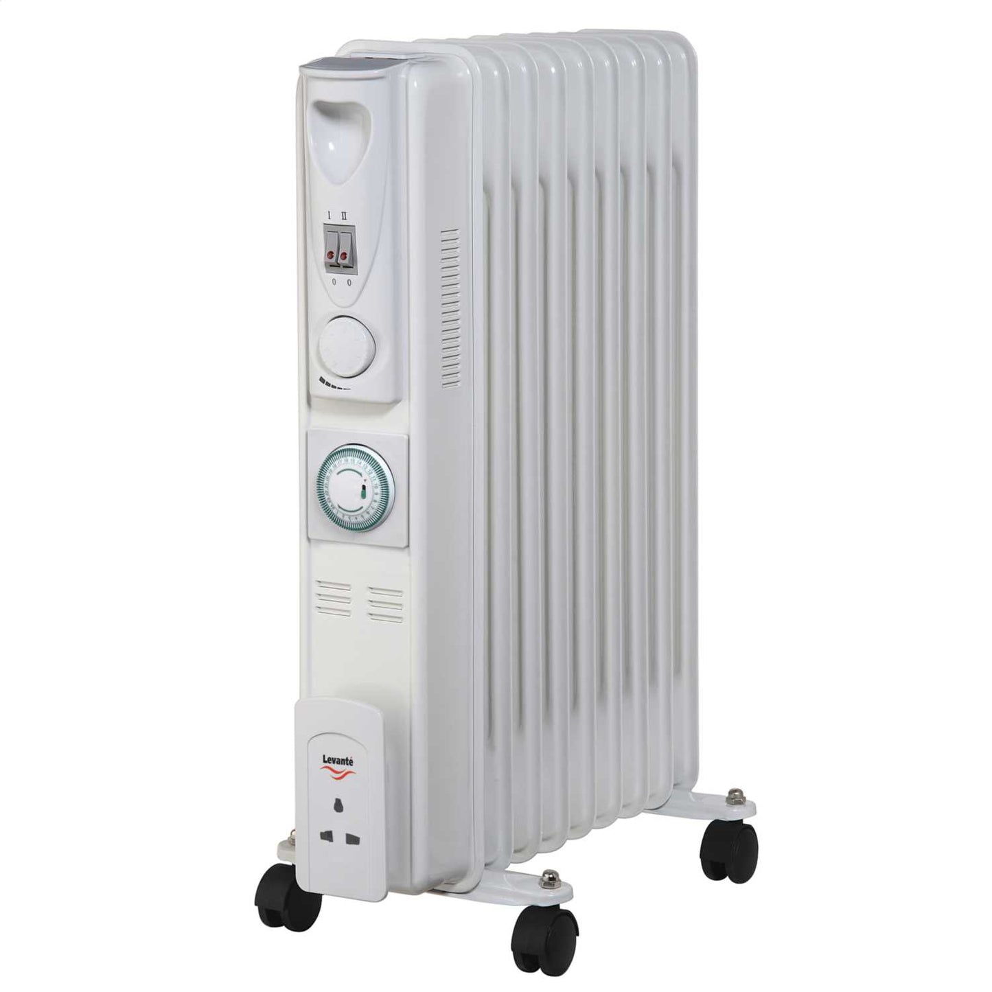 Levante 2.0kW Slimline Oil Filled Radiator with 24 Hour Timer White