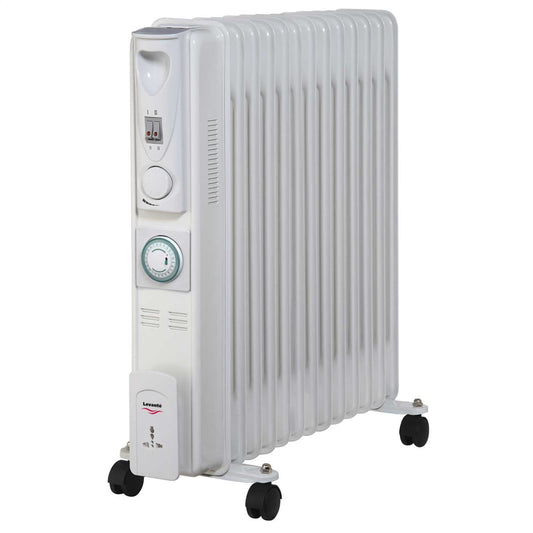 Levante 2.5kW Slimline Oil Filled Radiator with 24 Hour Timer White