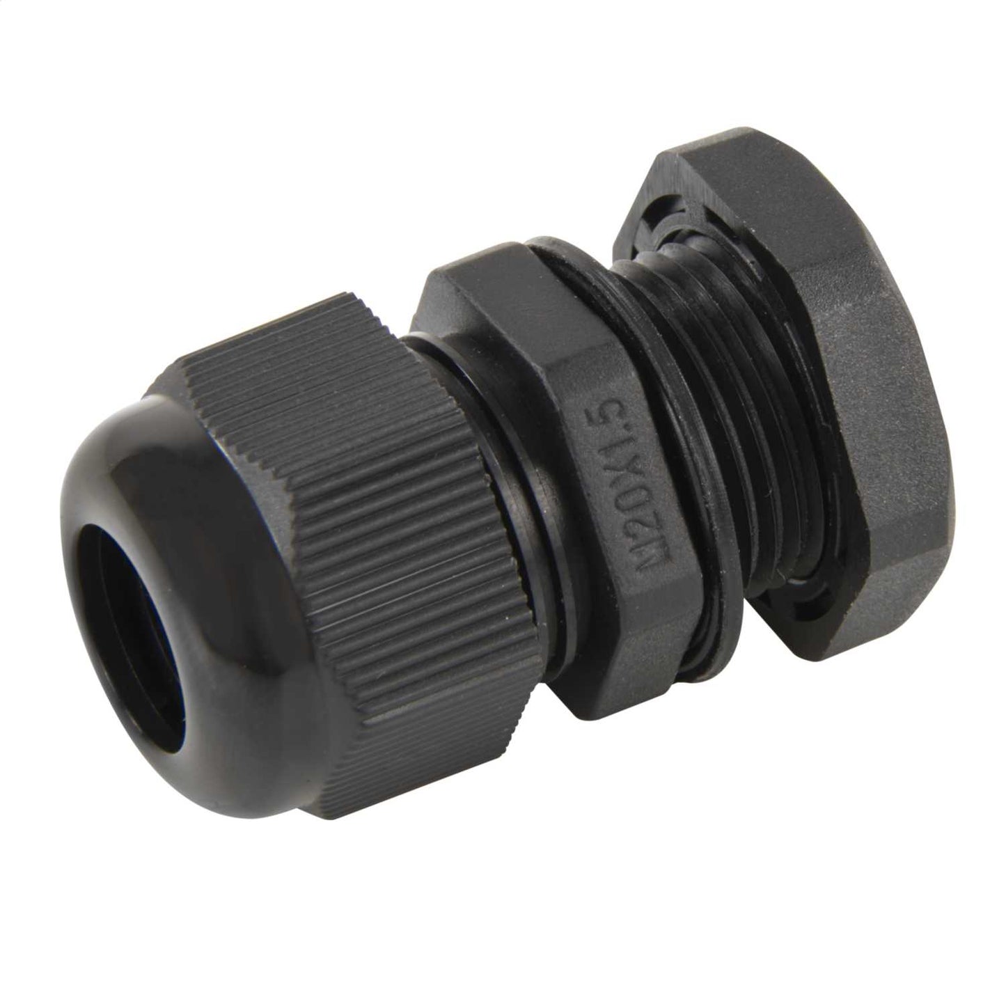 MCG 20mm IP68 Long Thread Compression Gland with Locknut Black (Pack of 10)