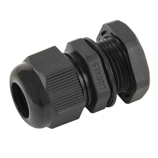 MCG 20mm IP68 Long Thread Compression Gland with Locknut Black (Pack of 10)