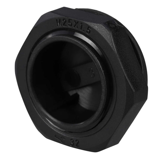 25mm IP68 Blanking Plug Black (Sold in 1's)
