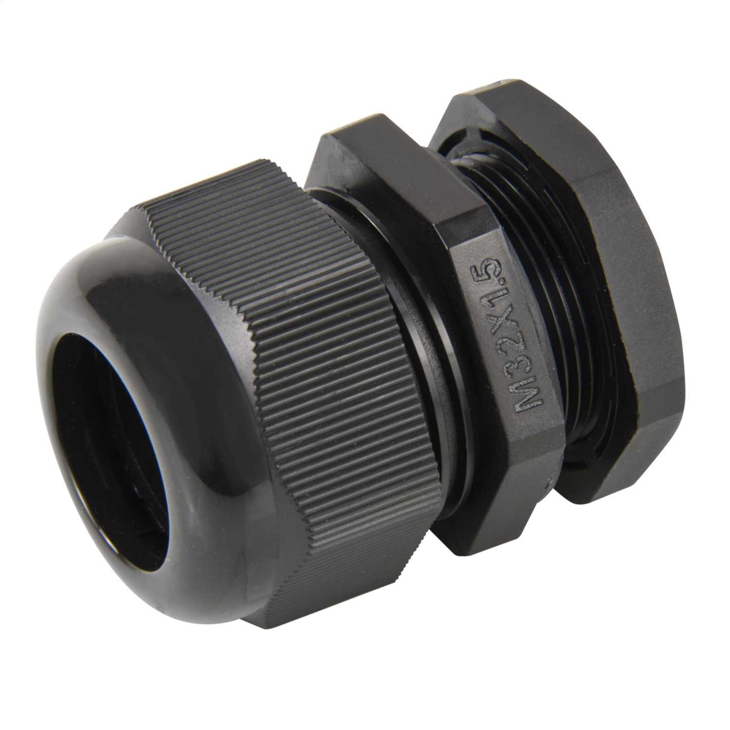 MCG 32mm IP68 Long Thread Wide Compression Gland with Locknut Black (Pack of 10)