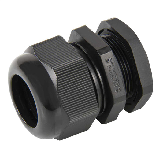 MCG 32mm IP68 Long Thread Wide Compression Gland with Locknut Black (Pack of 10)