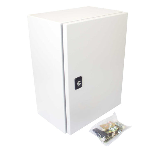 MCG 400mm x 300mm x 200mm Steel Enclosure with Mounting Plate IP66