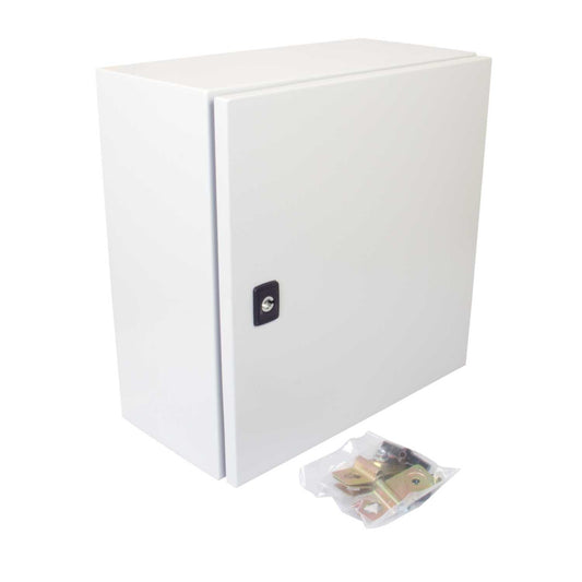 MCG 400mm x 400mm x 200mm Steel Enclosure with Mounting Plate IP66