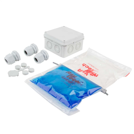 F4P 100mm x 100mm x 50mm Adaptable Box with Glands and Magic Gel