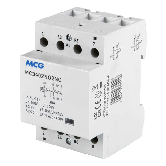 MCG 40A 4P 3 Mod 2 NO 2NC Modular Contactor