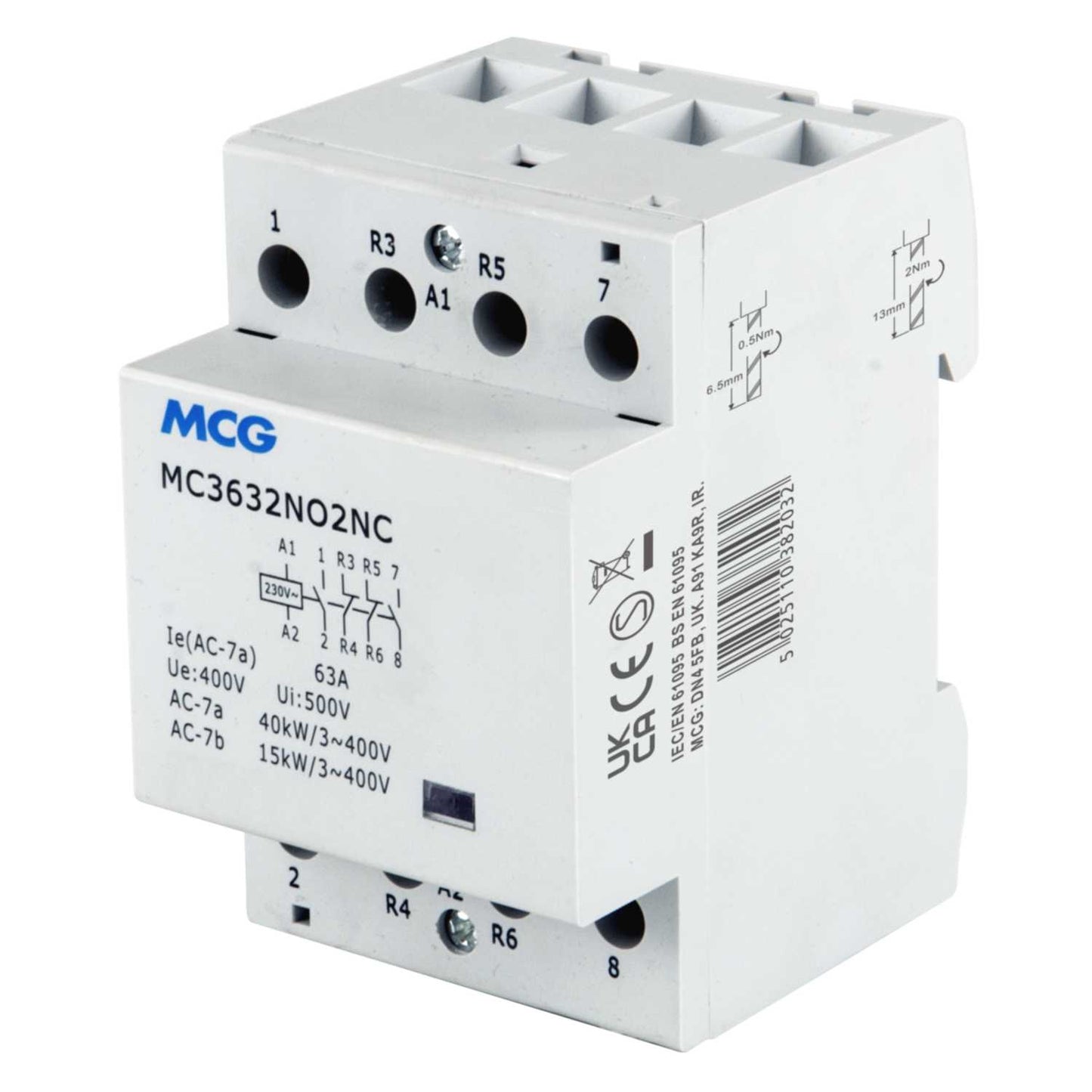 MCG 63A 4P 3 Mod 2 NO 2NC Modular Contactor
