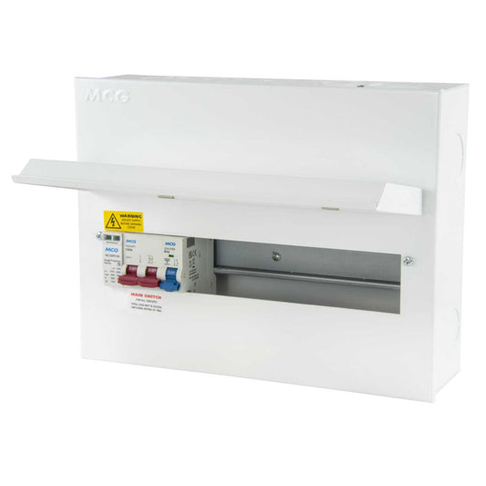MCG 10 Way 100A Isolator Incomer Metal Clad Consumer Unit Pre-Wired SPD