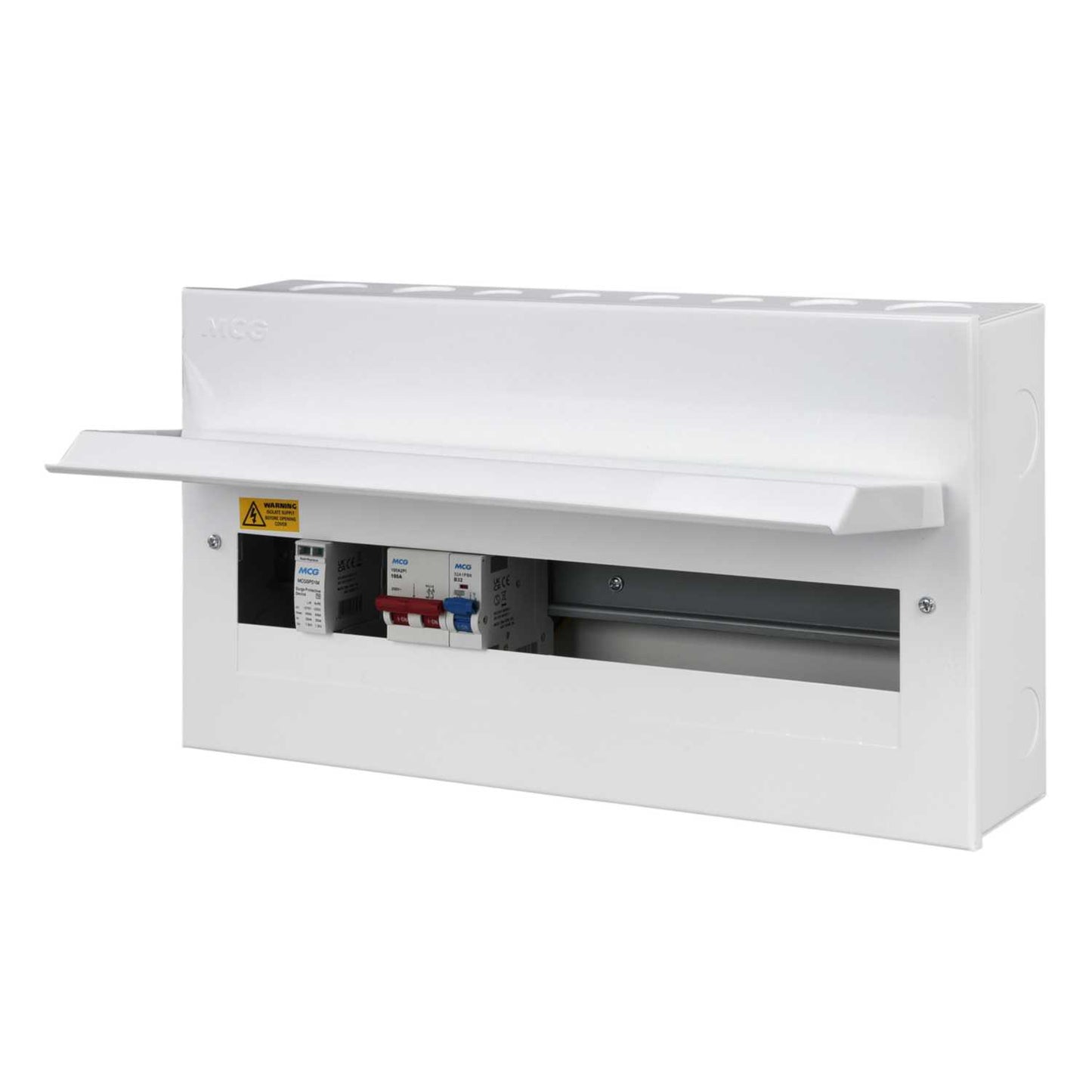 MCG 16 Way 100A Isolator Incomer Metal Clad Consumer Unit Pre-Wired SPD