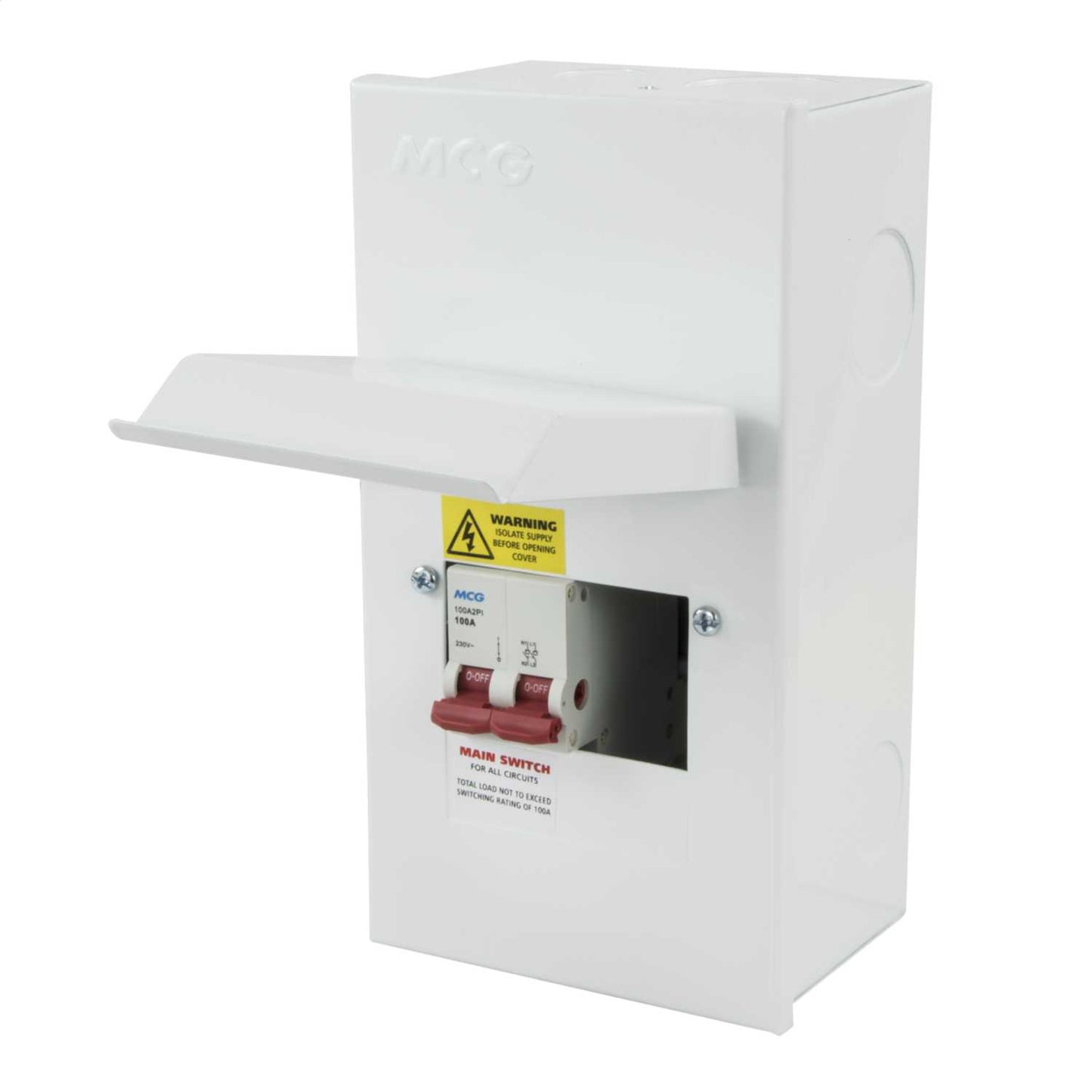 MCG 2 Way 100A Isolator Incomer Metal Clad Consumer Unit