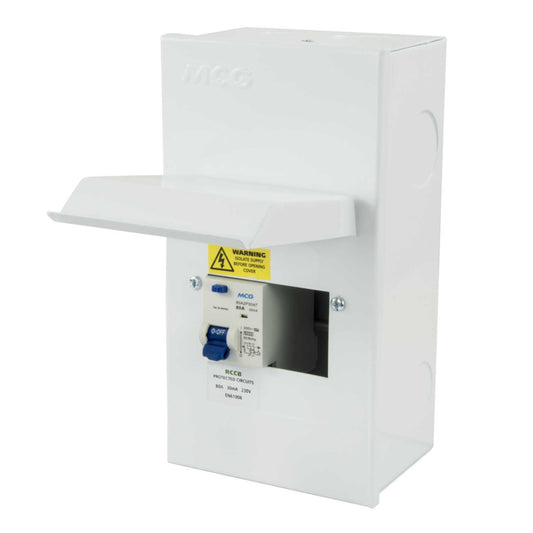 MCG 2 Way 80A 30mA Type A RCD Incomer Metal Clad Consumer Unit