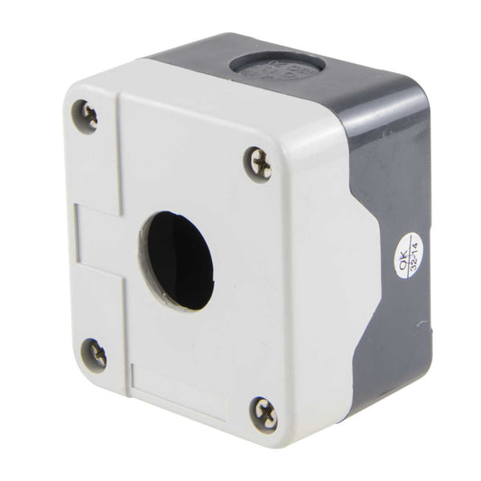 Crompton 1 Way Plastic Empty Pushbutton Station Grey IP65