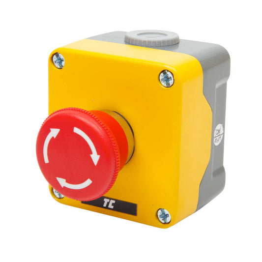 MCG Emergency Stop Twist Release Pushbutton Station Metal Clad IP65