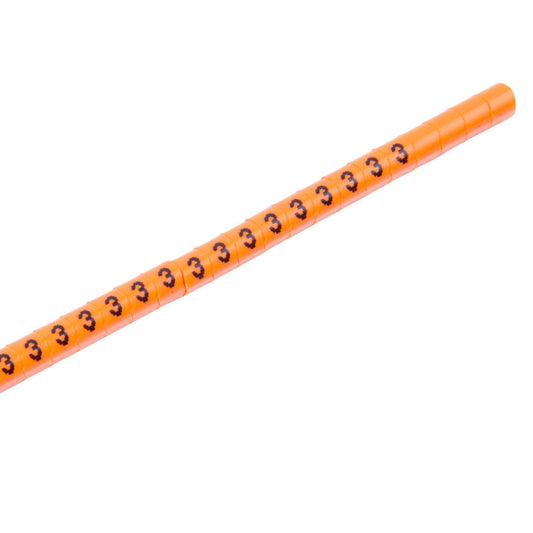 MCG Cable Marker Strip 3 Black on Orange 2.2 to 5mm (500 Per Reel)