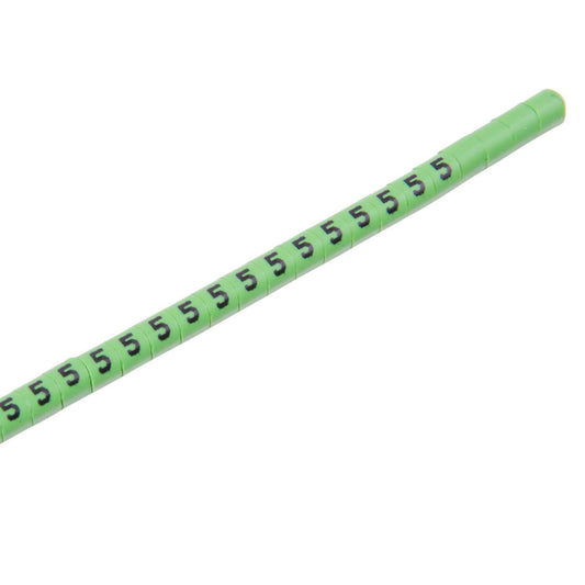 MCG Cable Marker Strip 5 Black on Green 2.2 to 5mm (500 Per Reel)