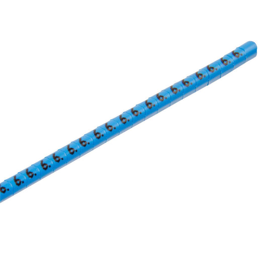 MCG Cable Marker Strip 6 Black on Blue 2.2 to 5mm (500 Per Reel)