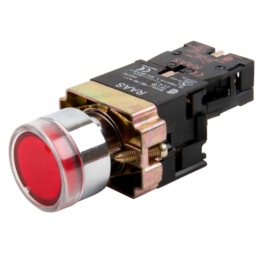 MCG Red Illuminated Pushbutton 1 NC Contact 230V - 110V Diode Lampholder