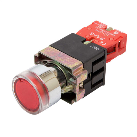 MCG Red Illuminated Pushbutton 1 NC Contact 230V Lampholder without Lamp
