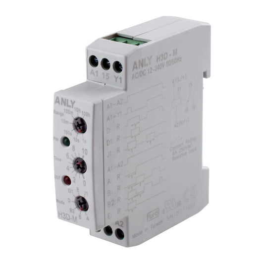 MCG 8A 12 to 240V AC / DC Multi Voltage Multifunction DIN Rail Timer