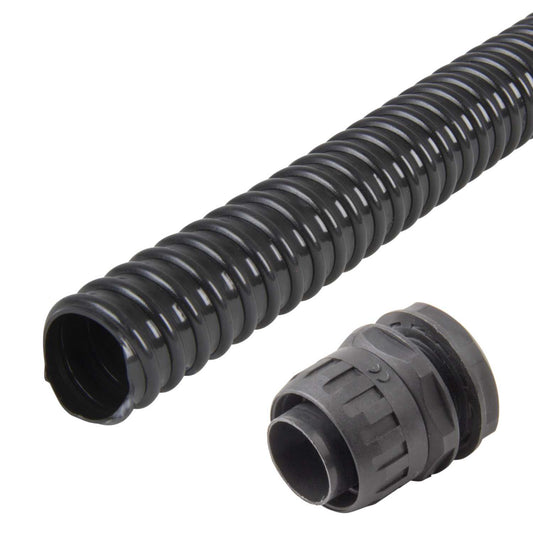 MCG 25mm PVC Spiral Conduit Contractor Pack (10m Reel and 10 Glands)