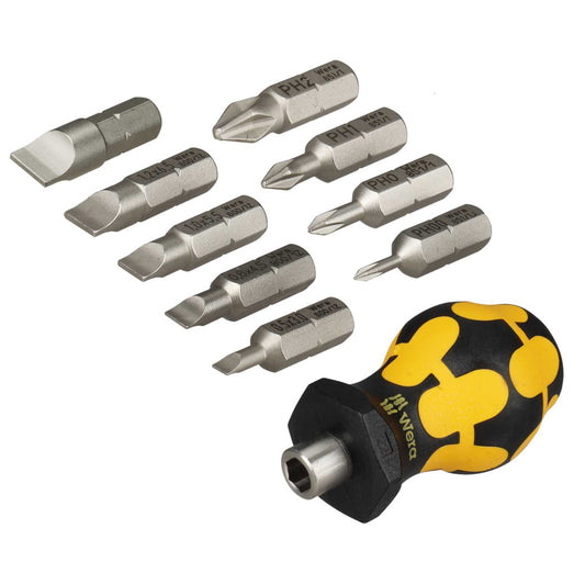 Wera 10 Piece Kraftform Kompakt Stubby ESD Screwdriver Bit Set